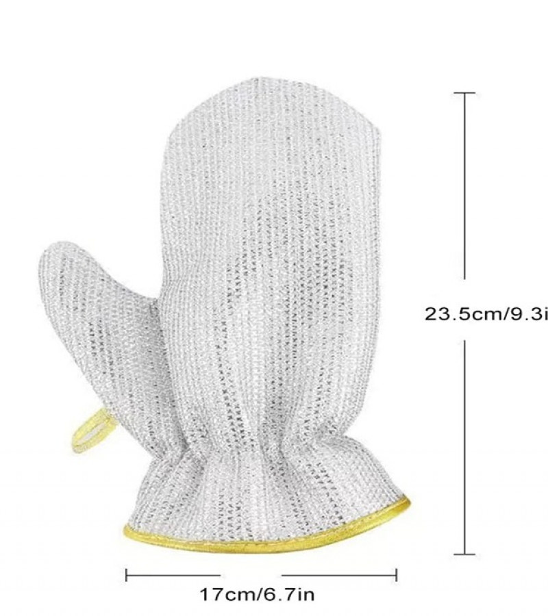 1 Pair Wire Dishwashing Gloves Kitchen Cleaning
