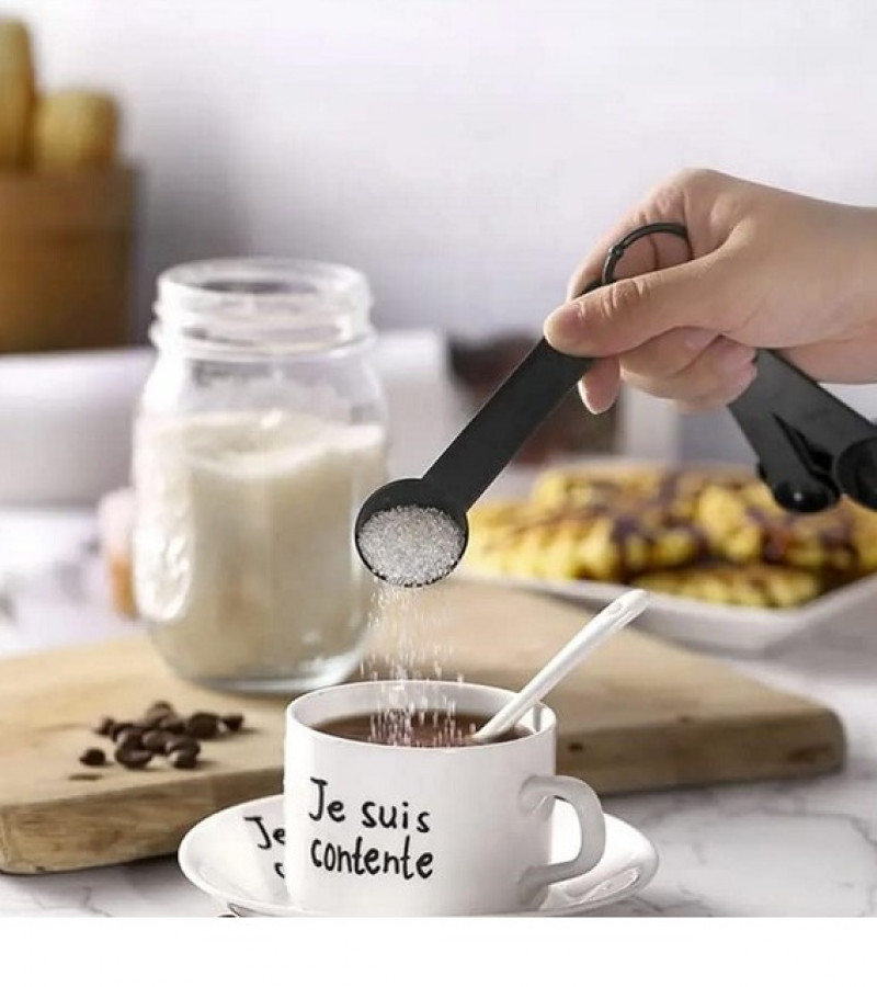 10pcs Plastic Measuring Cup and Spoon Set Black