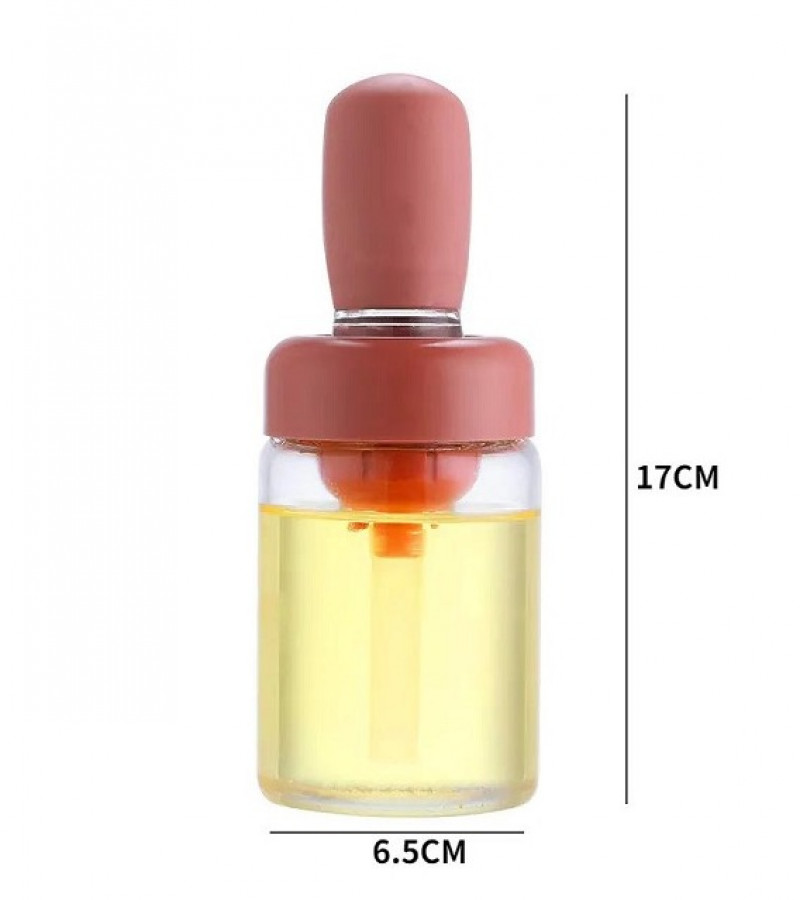 2 In 1 Glass Oil Bottle with Silicone Brush