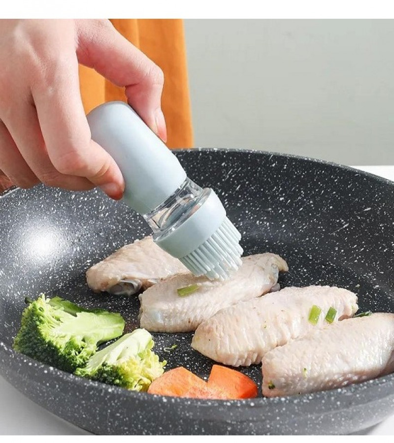 2 In 1 Glass Oil Bottle with Silicone Brush