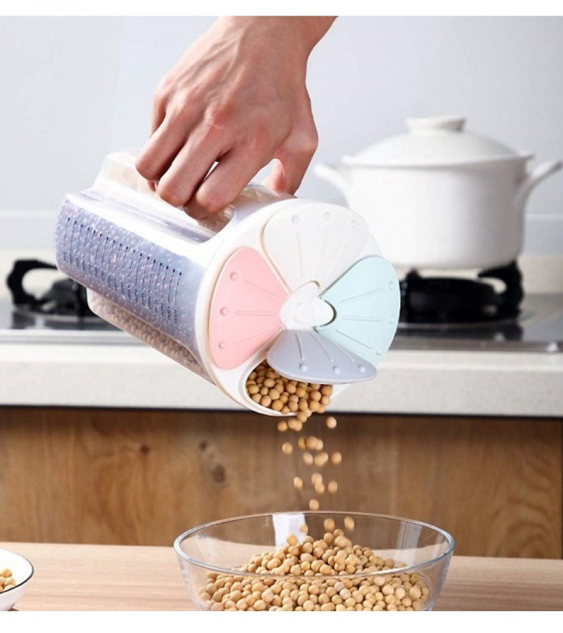 2500 ml 4 Grid Cereal & Dry Food Storage Containers Airtight Lid Suitable