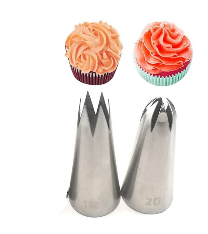2D & 1M Large Size Rose Flower Cake Decorating Icing Stainless Steel Nozzle