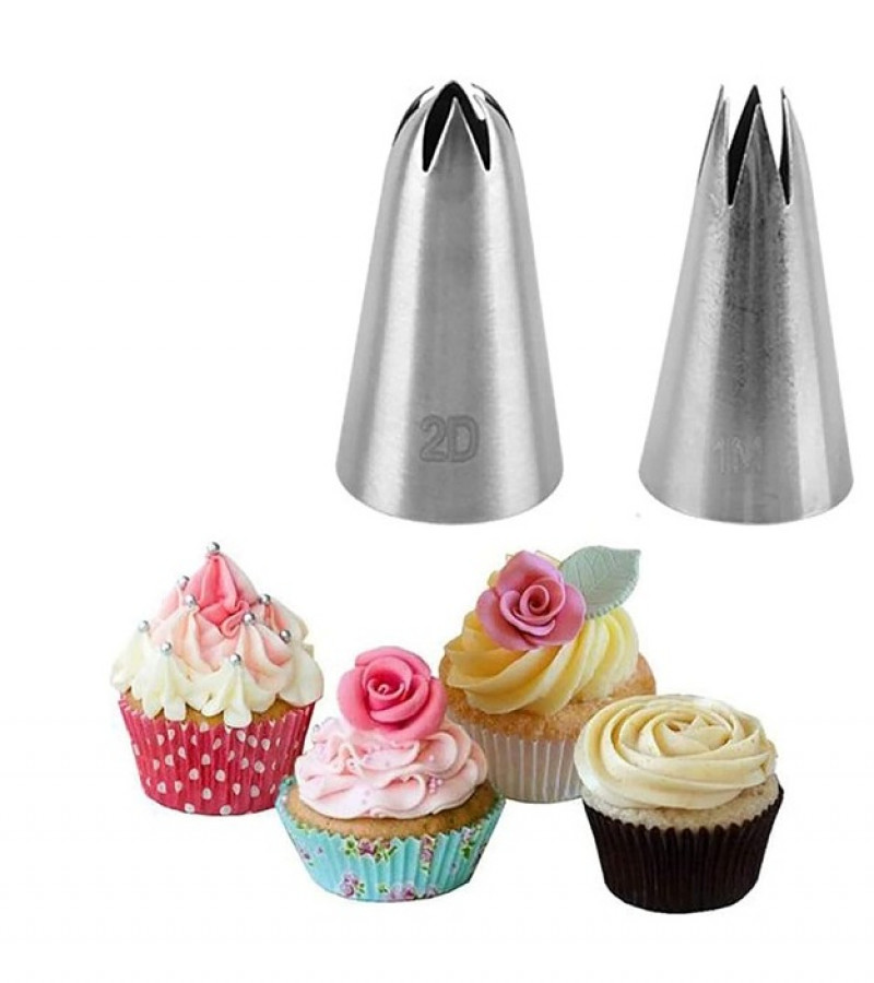 2D & 1M Large Size Rose Flower Cake Decorating Icing Stainless Steel Nozzle