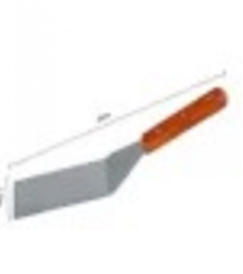 2pcs Set Cooking Spatula with Wooden Handle Grill Turner Stainless Steel Metal Scraper