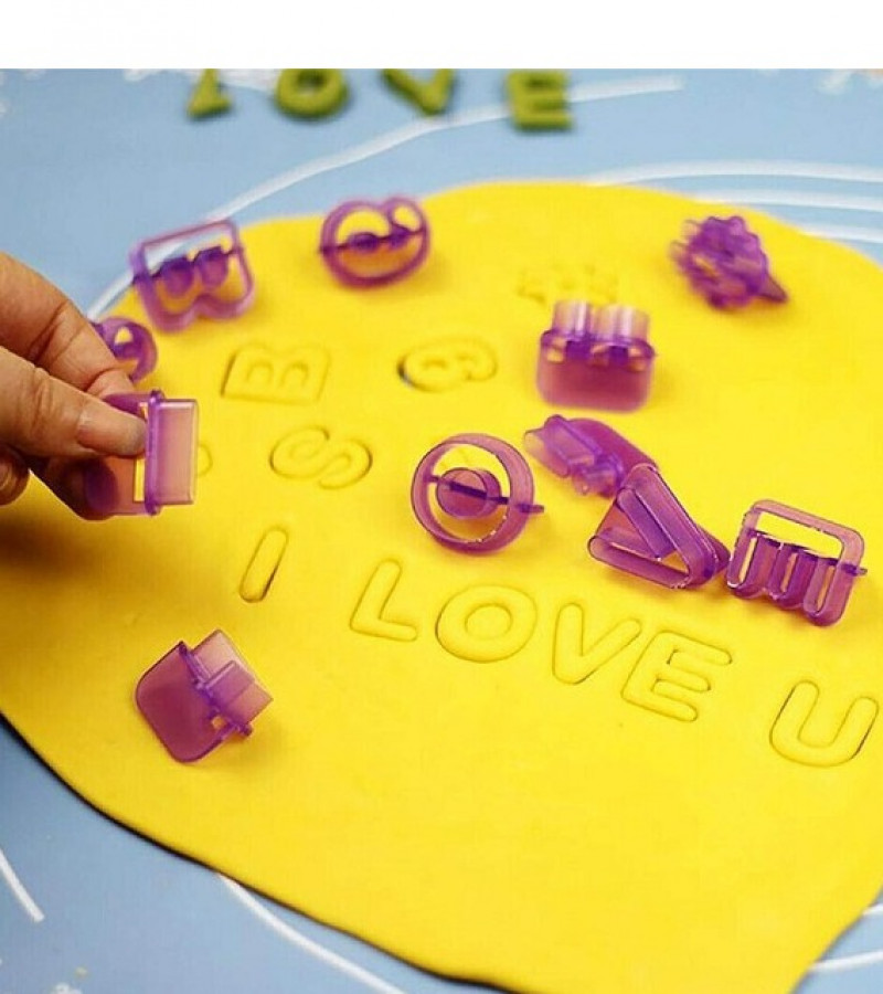 40Pcs Set Alphabet Letter Number Fondant Biscuit Cookie Baking Mould