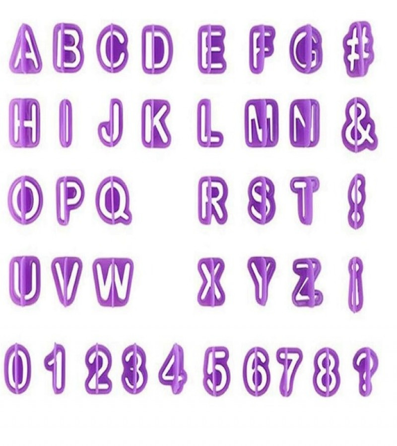 40Pcs Set Alphabet Letter Number Fondant Biscuit Cookie Baking Mould