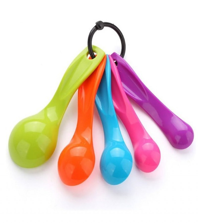 5 in 1 Colorful Plastic Tea Flour Coffee Measuring Spoons