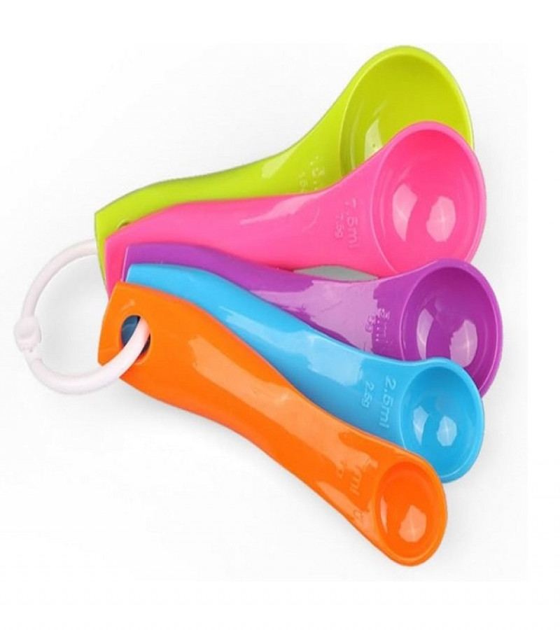 5 in 1 Colorful Plastic Tea Flour Coffee Measuring Spoons