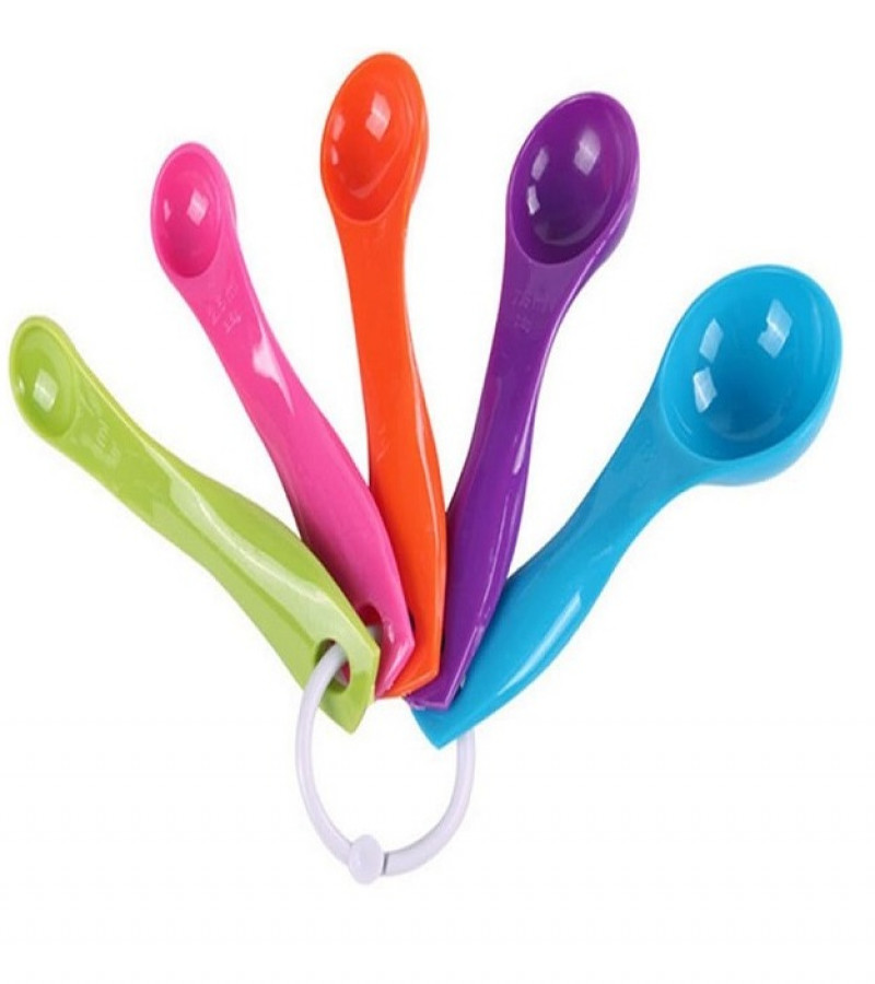 5 in 1 Colorful Plastic Tea Flour Coffee Measuring Spoons