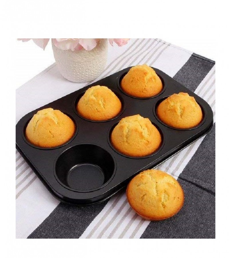 6 Slot Muffin Tray with 10pcs Measuring Cup Spoon Set and Silicon Spatula Brush Set
