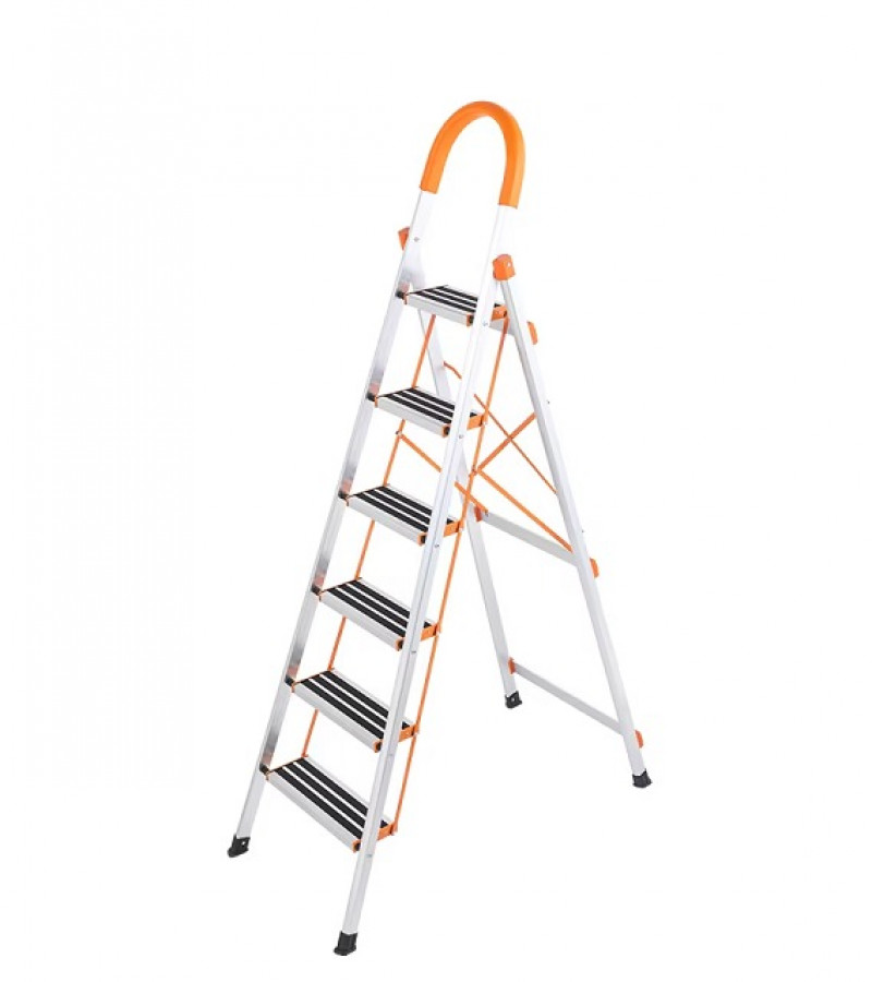 6 Step Iron Folding Ladder Stool Stepladders