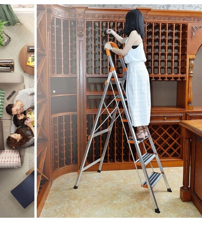 6 Step Iron Folding Ladder Stool Stepladders