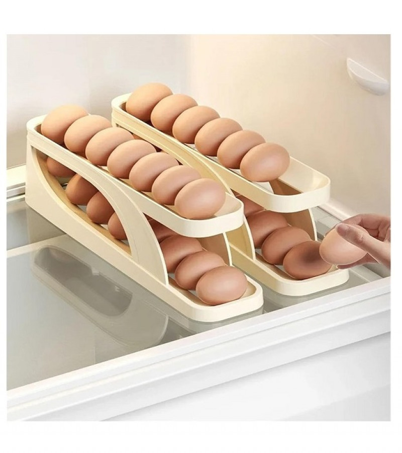 Automatic Scrolling Egg Rack Holder Storage Box Egg Basket Container