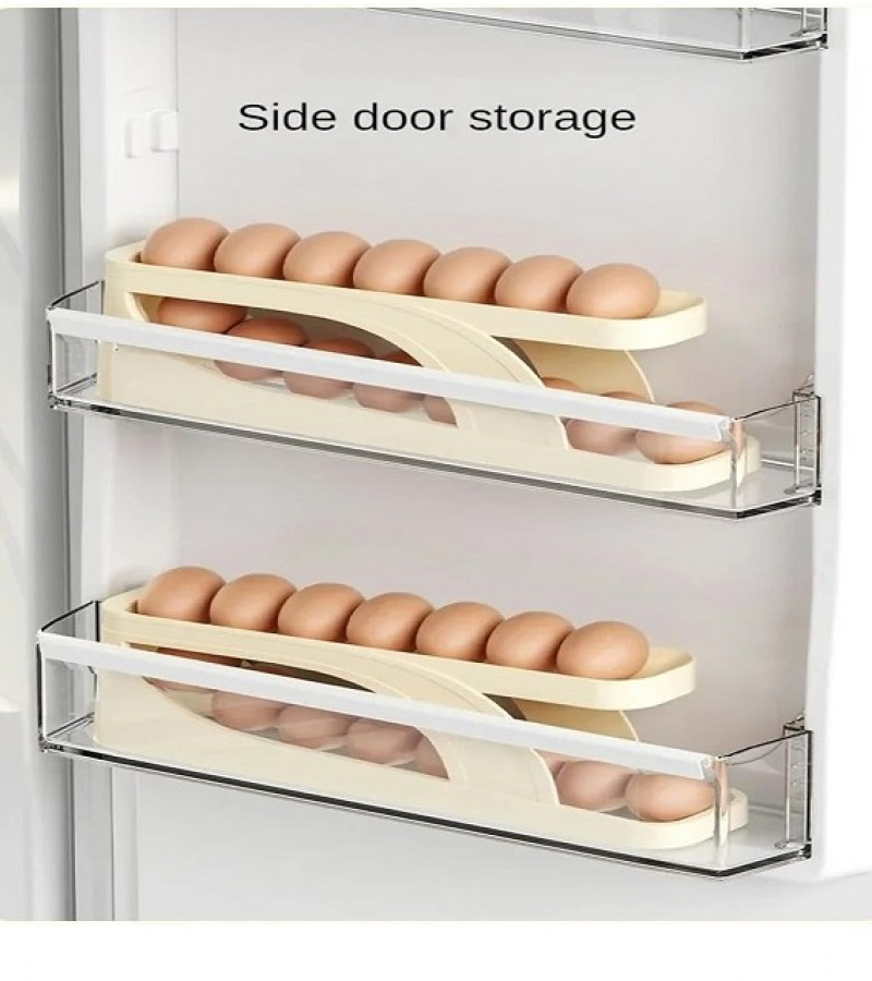 Automatic Scrolling Egg Rack Holder Storage Box Egg Basket Container