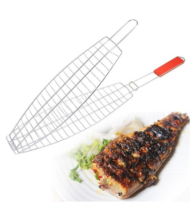 BBQ Barbeque Fish Grill Net Basket