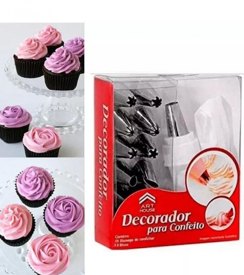 Best Baking Deal 6pcsMeasuring Spoons Set +12pcs Cake Decorating set+ Silicone Brush Spatula Set