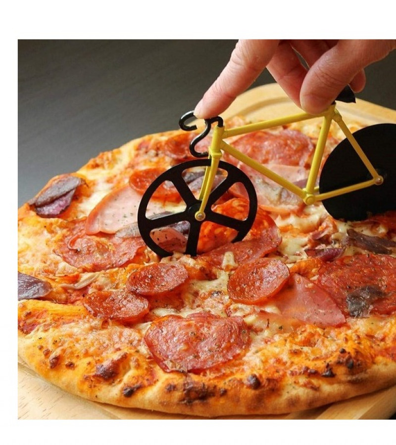 Bicycle Pizza Cutter Non-stick Dual Stainless Steel Cutting Wheels