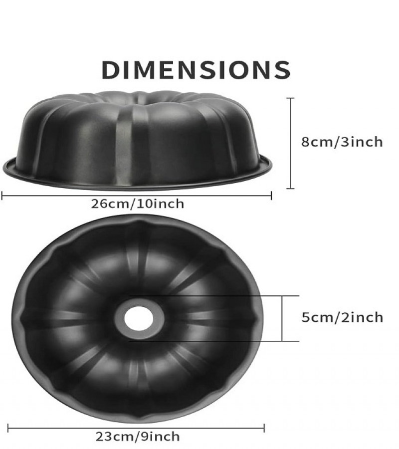 Carbon Steel Fluted Tube Bakeware Round Savarin Cake Mold