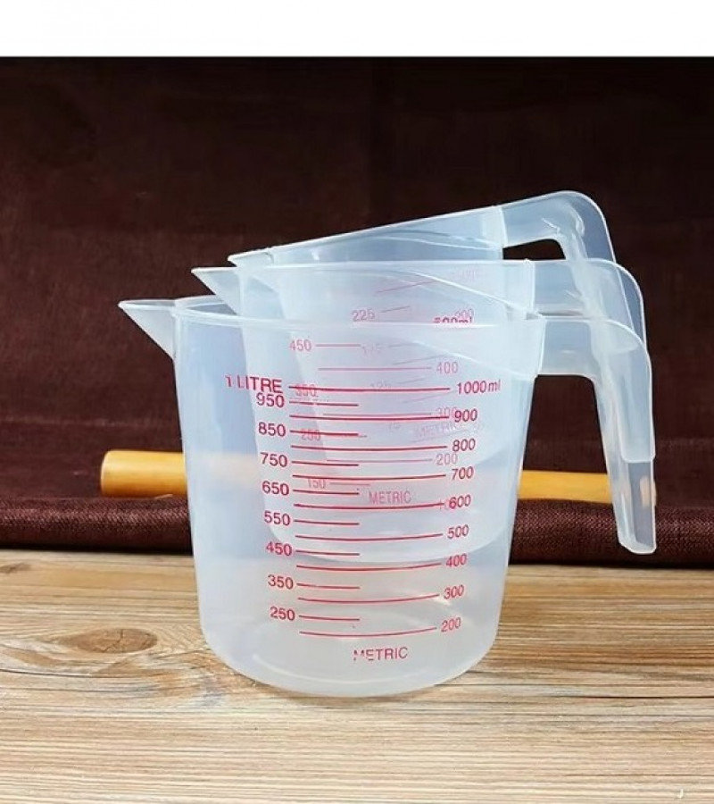 Liquid Measuring for Baking PVC Measuring Cup 3 Pieces 250,500,1000ml