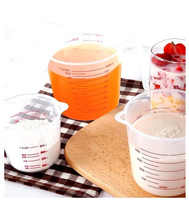 Liquid Measuring for Baking PVC Measuring Cup 3 Pieces 250,500,1000ml