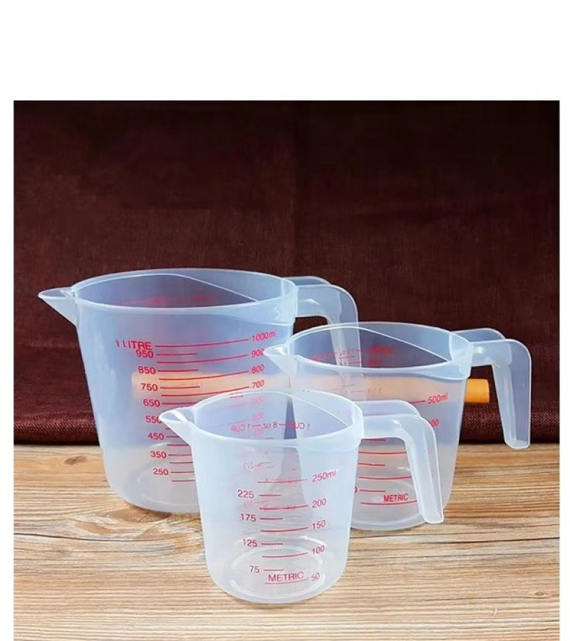 Liquid Measuring for Baking PVC Measuring Cup 3 Pieces 250,500,1000ml
