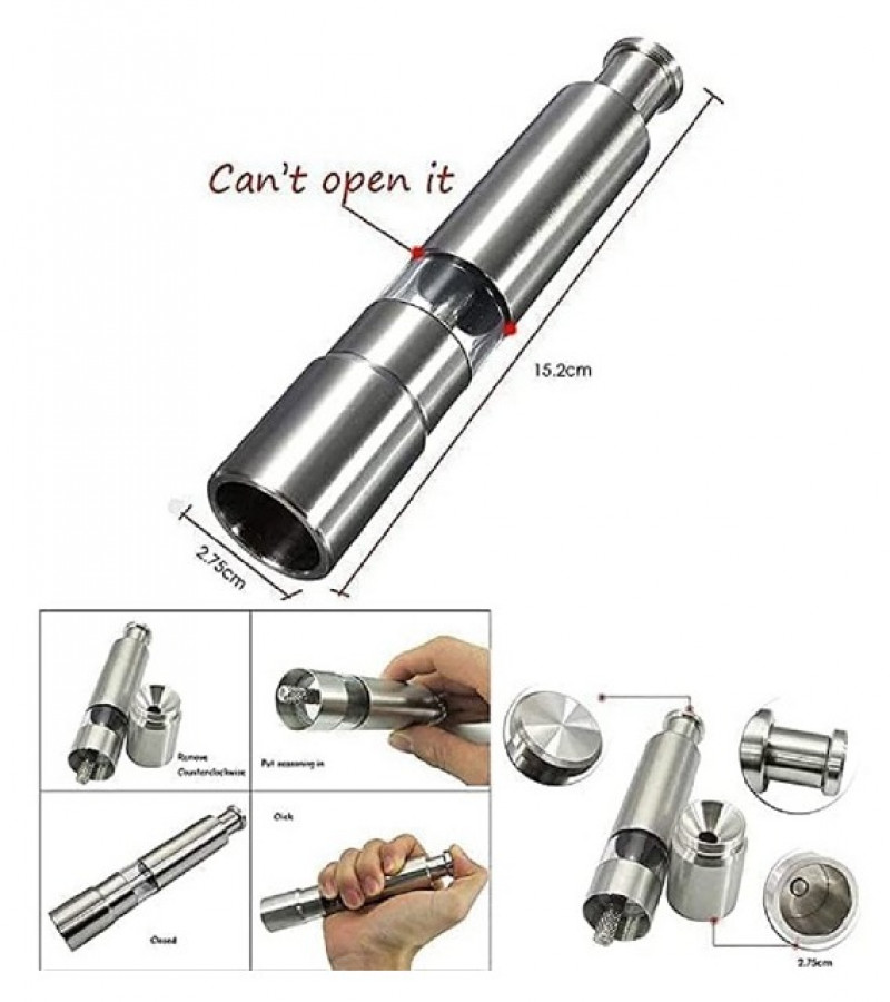 Mini Pepper Grinder Crusher Mill Stainless Steel Hand Thumb Press