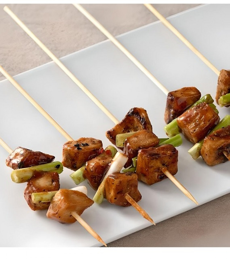 Natural Bamboo 6-Inch Pack of 100 Disposable Skewers for BBQ