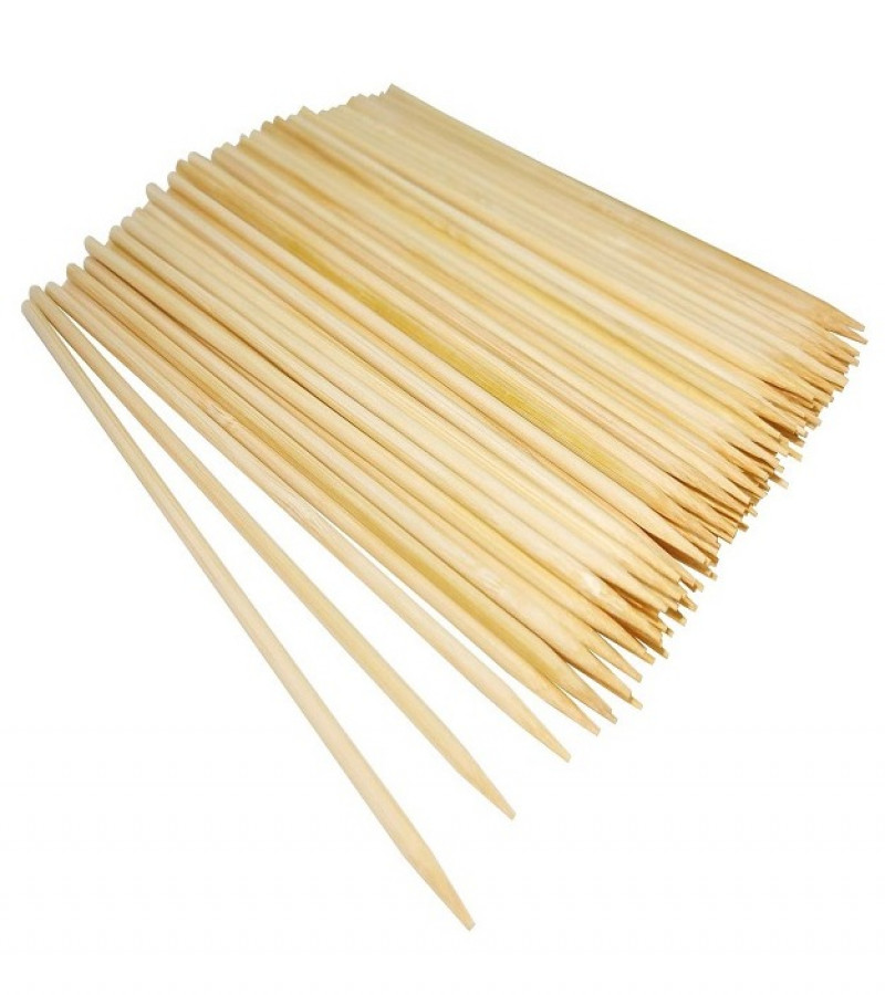Natural Bamboo 6-Inch Pack of 100 Disposable Skewers for BBQ