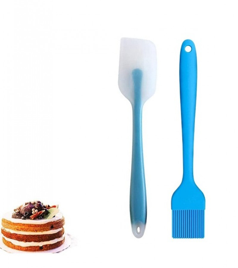Pack Of 2 Silicone Pastry Brush Cooking Oil Brush & Spatula for Baking