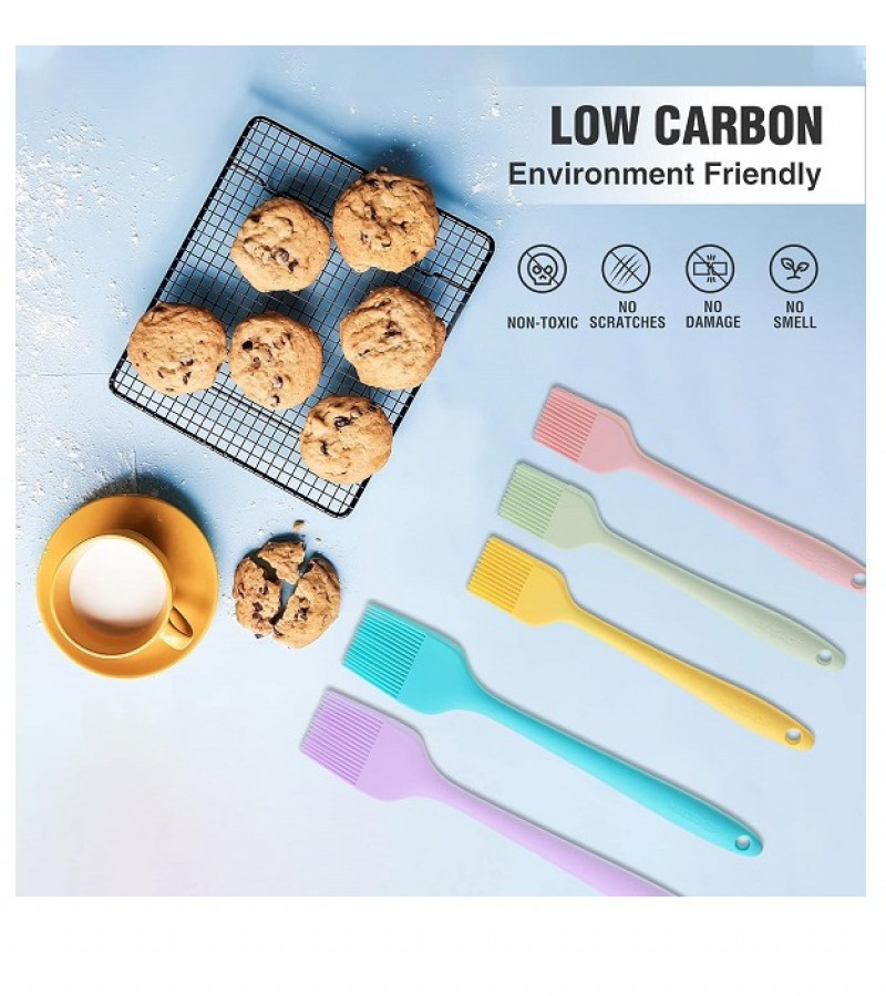 Pack Of 2 Silicone Pastry Brush Cooking Oil Brush & Spatula for Baking