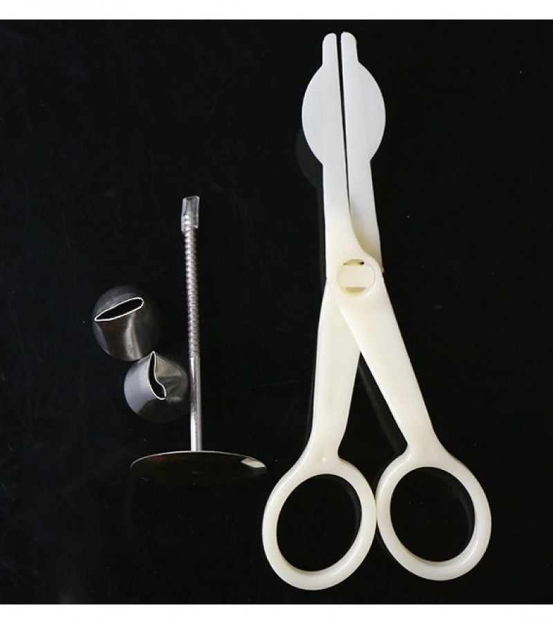 Scissor Flower Nail With 2 Icing Nozzles Steel
