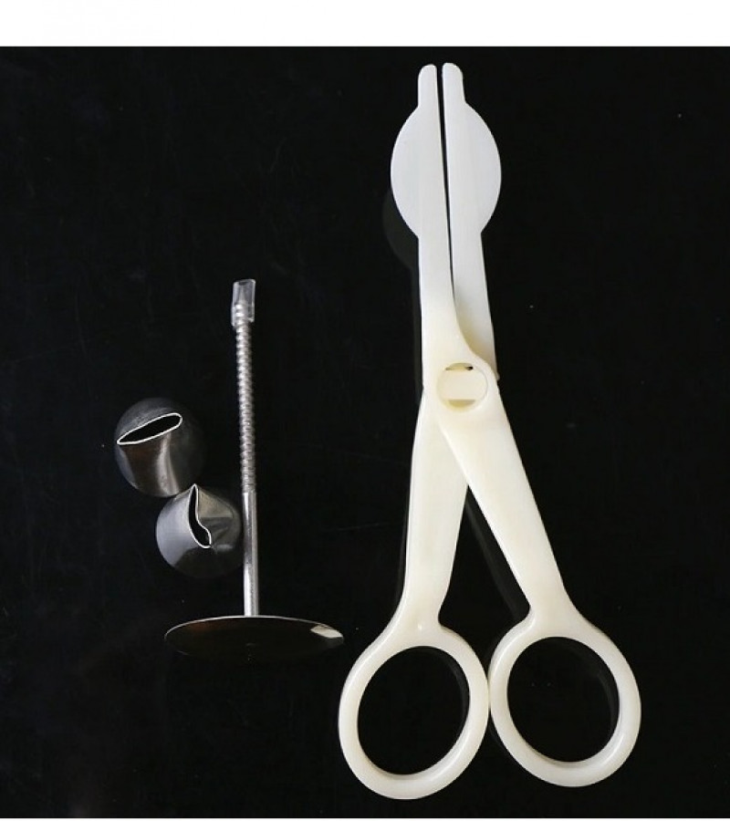 Scissor Flower Nail With 2 Icing Nozzles Steel