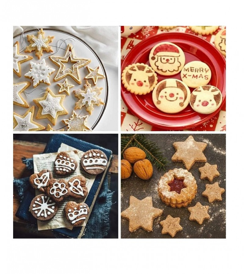Set of 12 Cookie Cutters for Biscuits Bread Cakes