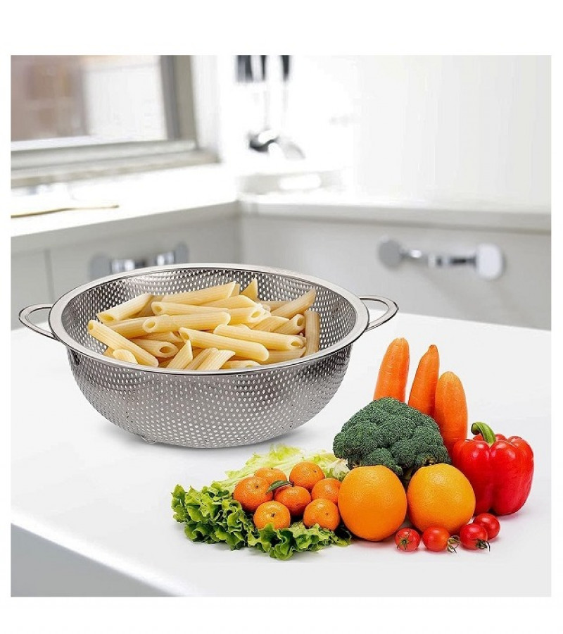 Set of 3 Strainer Fruit Drain Rice Mesh Sifter Colander Food Basket