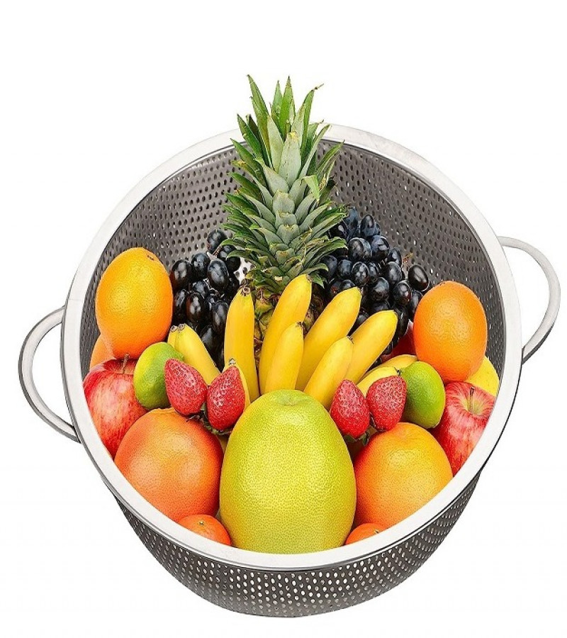Set of 3 Strainer Fruit Drain Rice Mesh Sifter Colander Food Basket