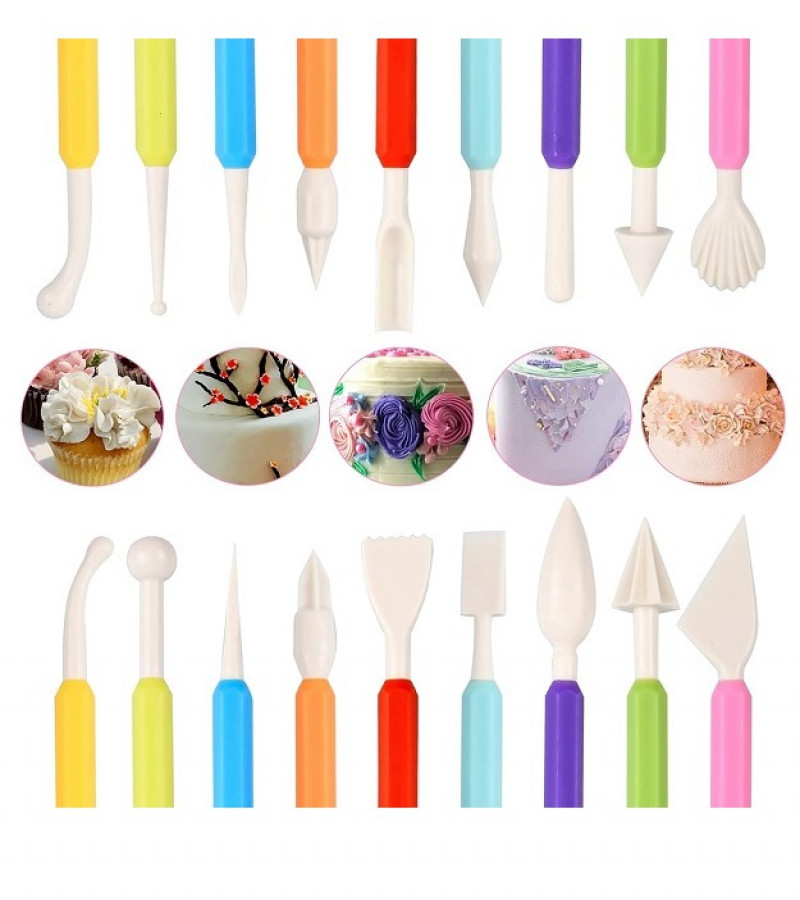 Set Of 9 Pcs 18 shapes Fondant Cake Icing Modelling Crafting Tool