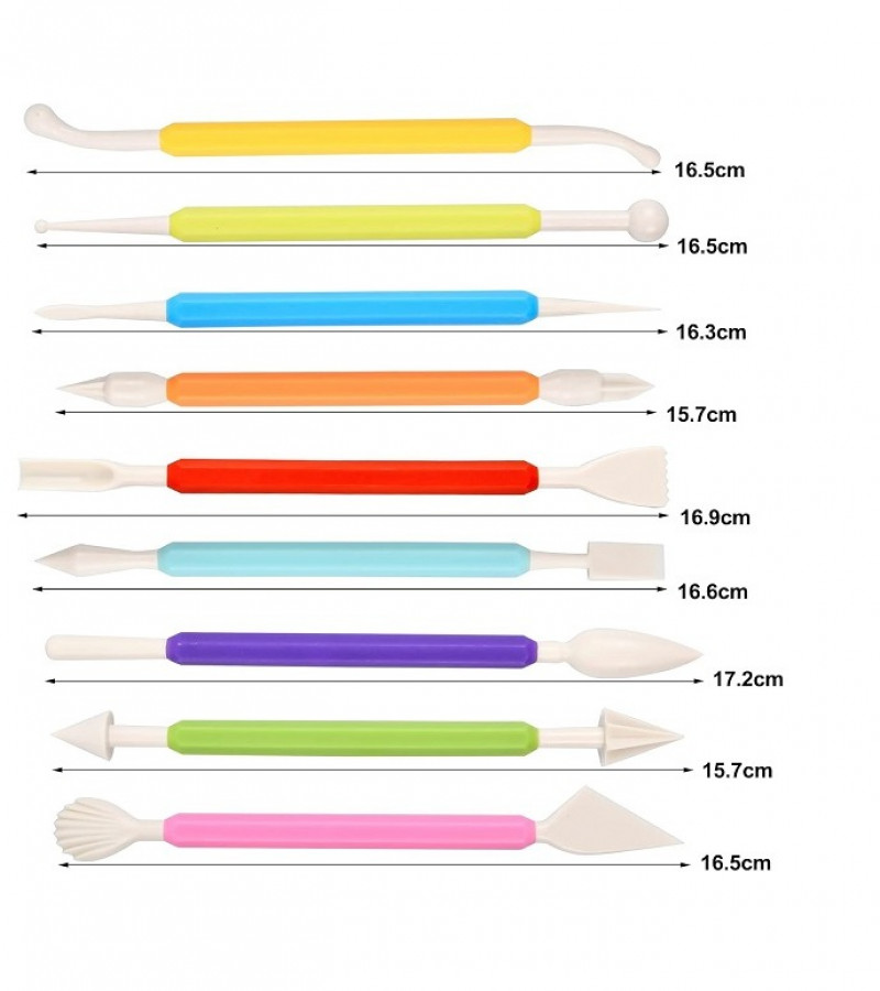 Set Of 9 Pcs 18 shapes Fondant Cake Icing Modelling Crafting Tool