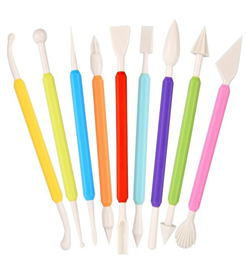 Set Of 9 Pcs 18 shapes Fondant Cake Icing Modelling Crafting Tool