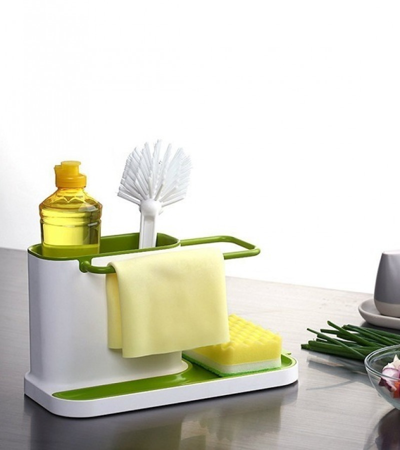 Sink Tidy Self Draining Brush Sponge Cleaning Cloth Holder