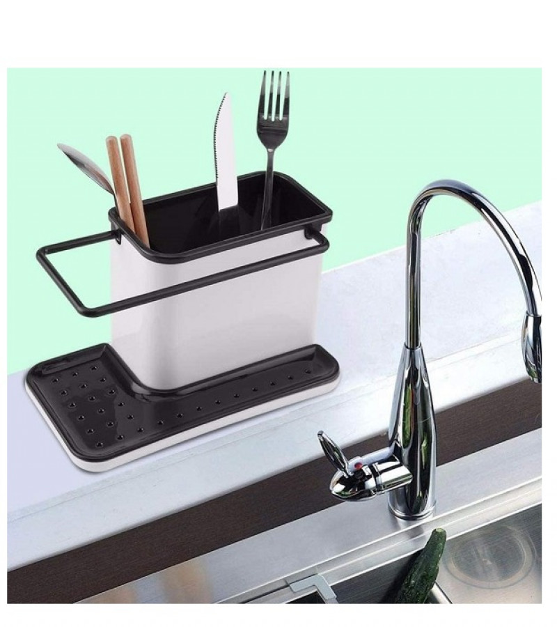 Sink Tidy Self Draining Brush Sponge Cleaning Cloth Holder