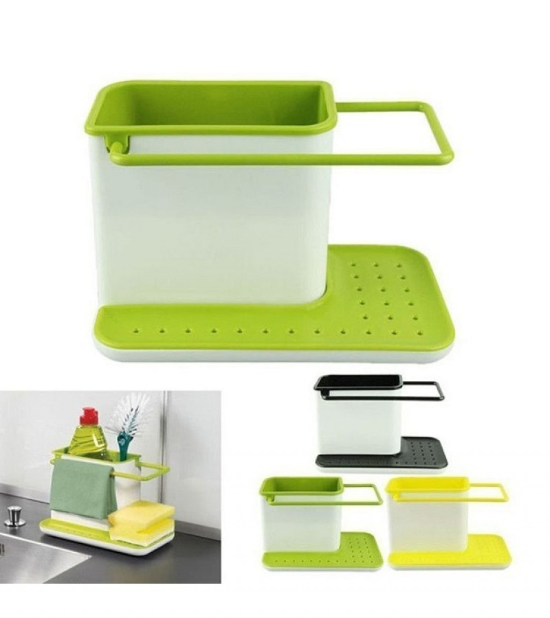 Sink Tidy Self Draining Brush Sponge Cleaning Cloth Holder