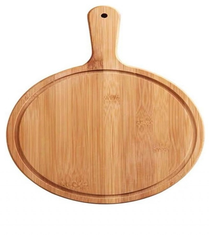 Wooden Pizza Board with Handle Round Baking Tray Pizza Stone Cutting Board Platter